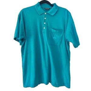 Vintage Christian Dior Men’s Medium Teal Polo Shirt